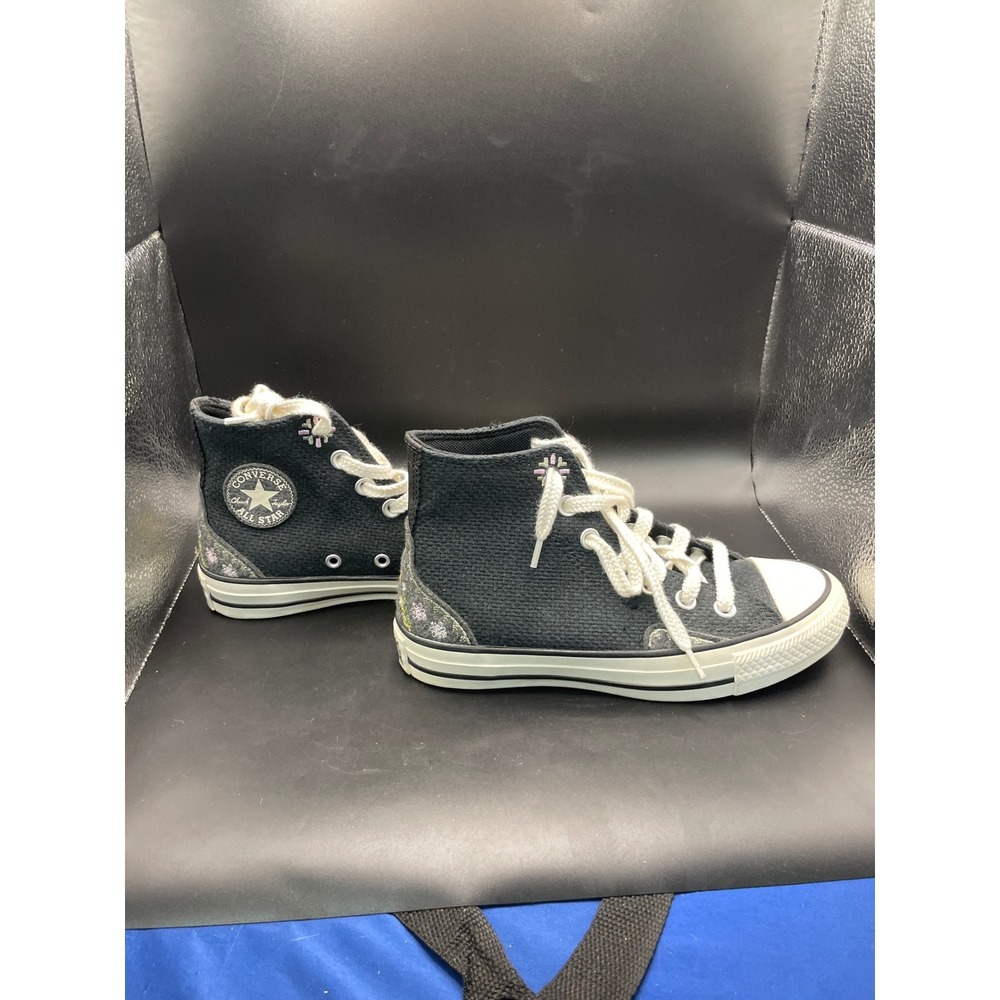 Converse Chuck Taylor All Star High Top Floral Black Women 5 Worn Once